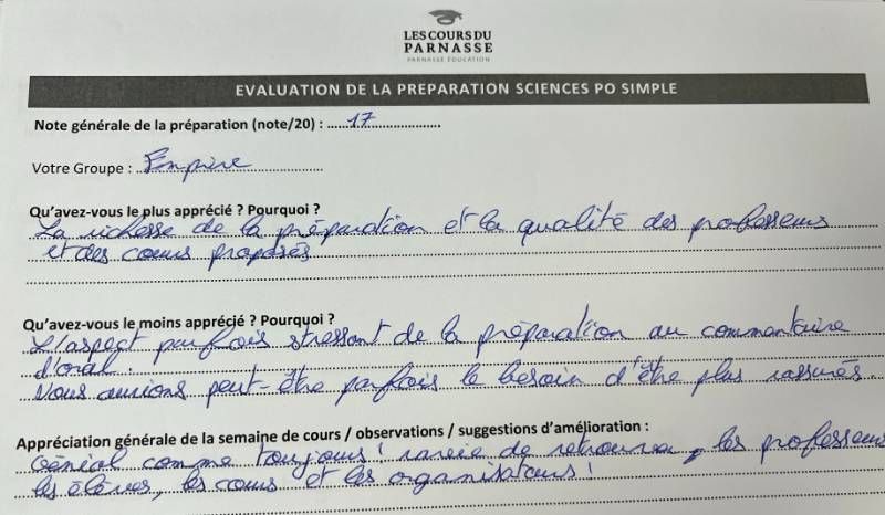 Élève de la prépa Sciences Po Dossiers & Oraux 2022